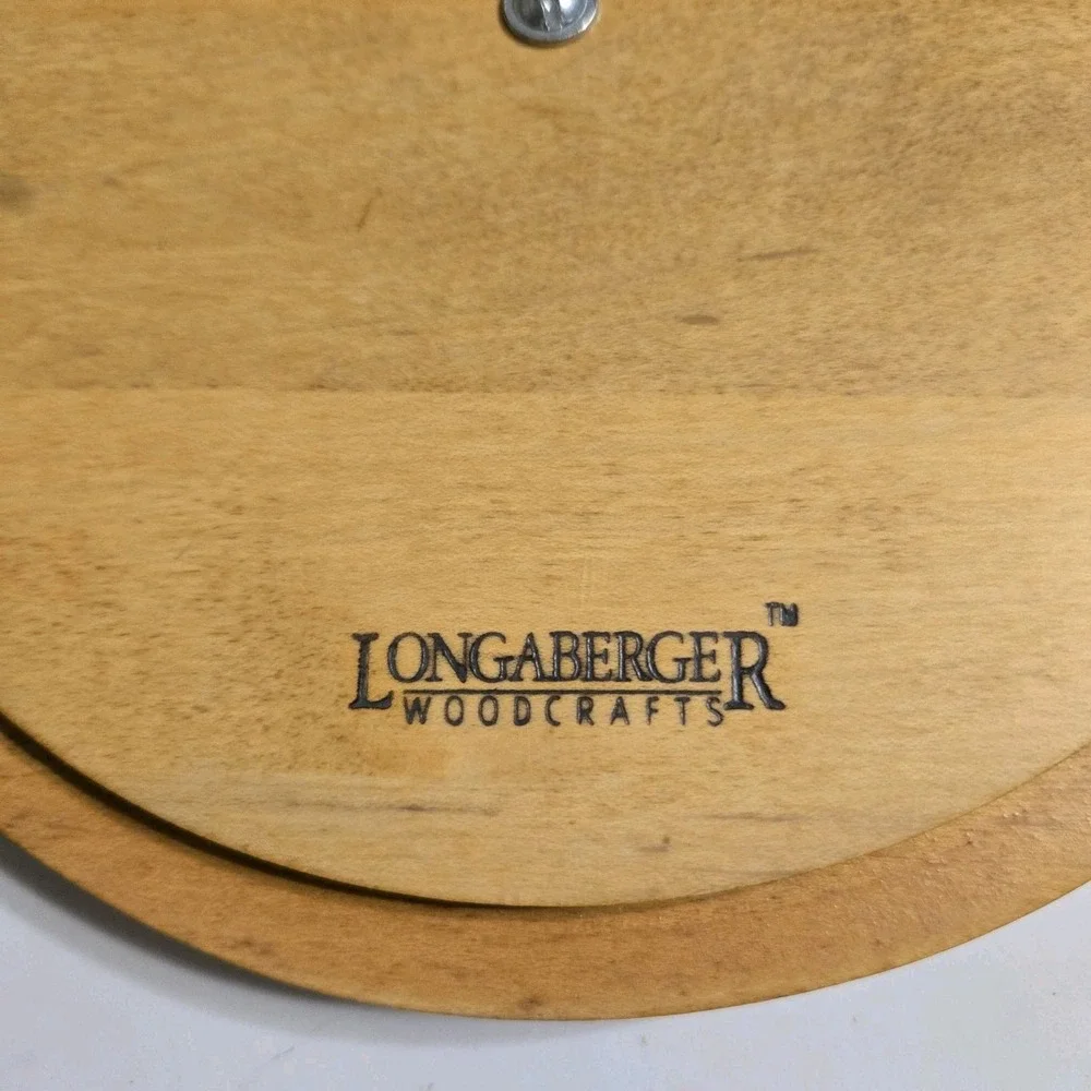 Longaberger Red Knob‎ Round Wooden Top Plain for Basket *See Dimensions*